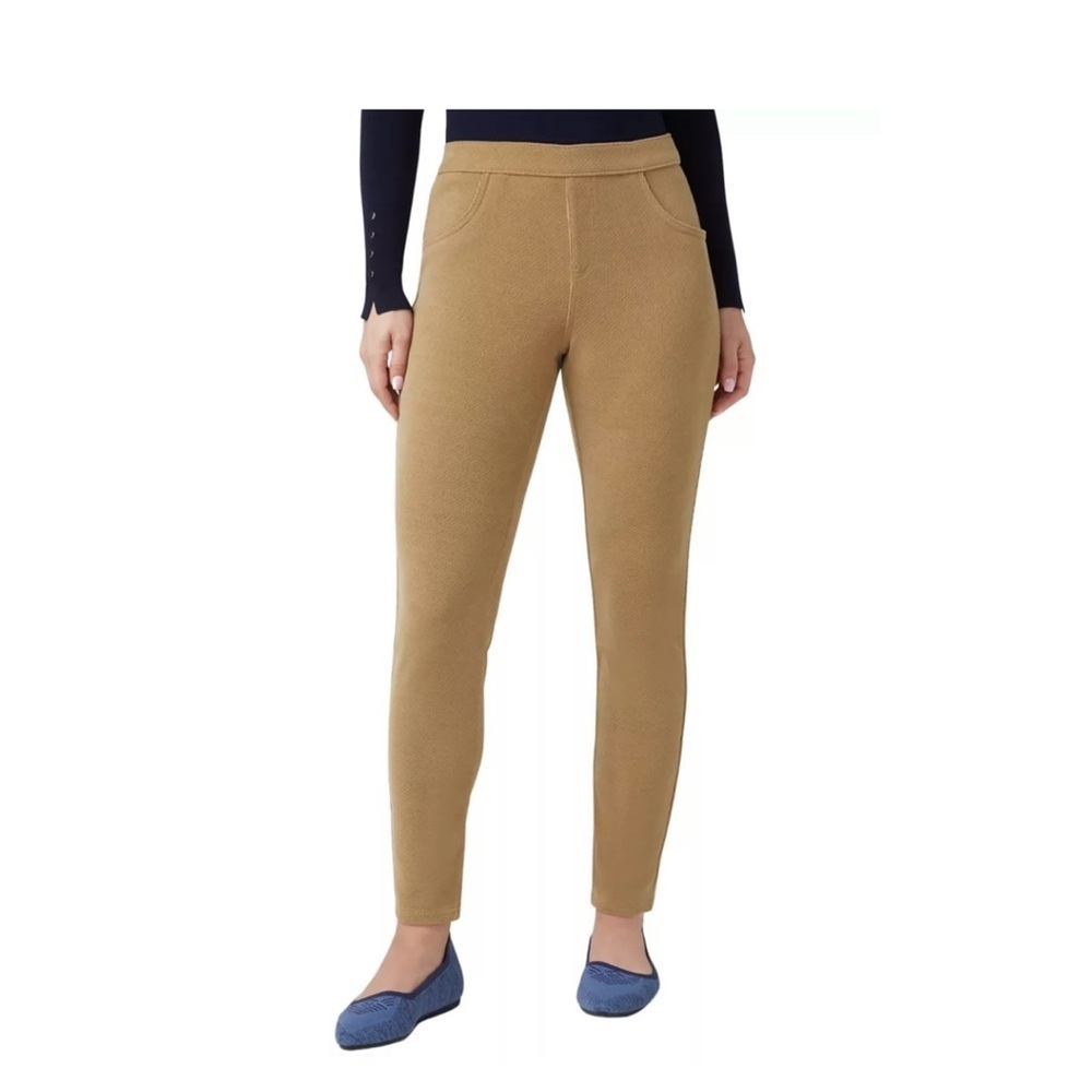 NWT Hue Women's High-Rise Butter Twill Denim Leggings Ermine Color size Large